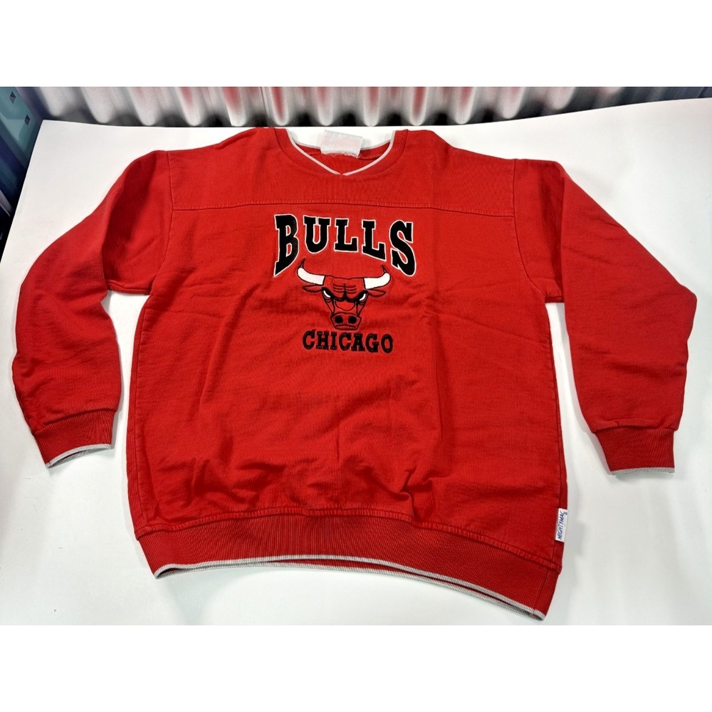 VINTAGE Mighty Mac Sports Chicago Bulls Crewneck Sweatshirt Size Youth L 16-18